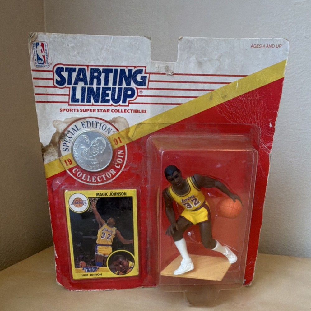 Kenner Starting Lineup 1991 Magic Johnson Special Edition Figure with Coin and …