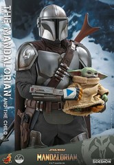 Hot Toys QS016 1/4 Mandalorian & The Child Quarter Scale Star Wars Unopened