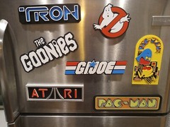 Retro Pac-Man arcade art logo pacman sign magnet 8″inch tall w attached magnets