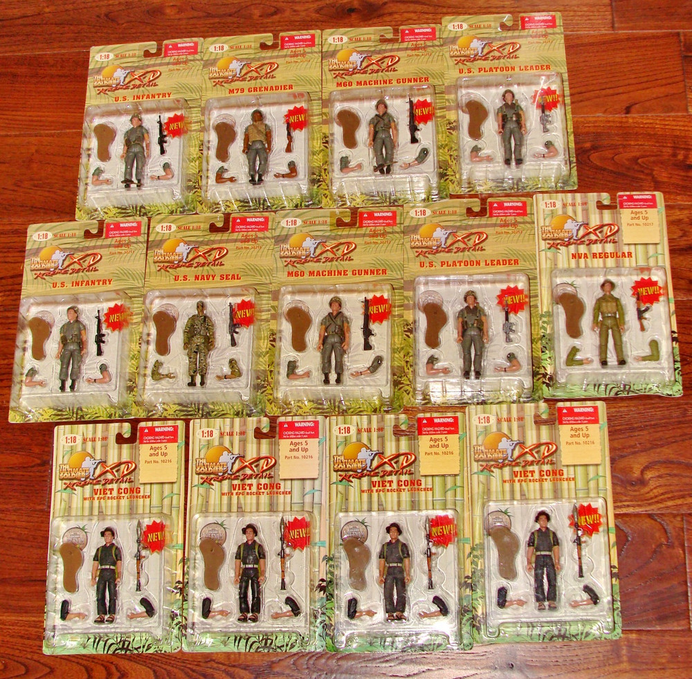 1:18 Ultimate Soldier Vietnam U.S Army Platoon and Vietcong NVA Figures Set Lot