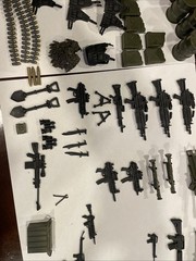 Lot Of Over 120 Accessories Guns Weapons Black Sizes Varies Small Pieces