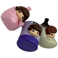 Banana Boy Bottle and Post Office Bin Miniature Figure Set of 3 Used