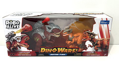 ZURU ROBO ALIVE DINO WARS RAPTOR T-REX 2 PACK DINOSAURS BATTLE SET LIGHTS SOUNDS