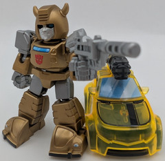 Blokees Transformers Defender Version 01 Bumblebee Vehicle & Gold Version Model