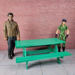 Picnic Table Model Prop Kit 1/10 Scale Action Figure Diorama Dollhouse Accessory