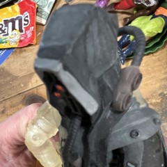 Glow-in-the-dark Robed Action Figure with Mask & Cape Clear Black Gray Plastic