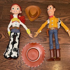 Disney Toy Story Woody & Wendy Action Figures 15” w/Hats Pull String NOT WORKING