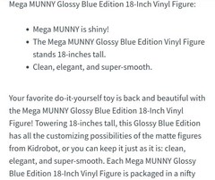 💥Kidrobot MEGA Munny 18″ Blue Edition Urban Vinyl Art Toy RARE RETIRED 2012