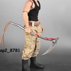 1/6 Metal Dead Man’s Curved Sickle Scythe Grim Reaper For 12” Action Figure