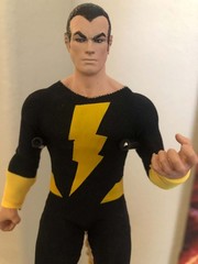 Black Adam Action Figure Black Yellow Lightning Bolt Suit Boots Wrist Cuffs