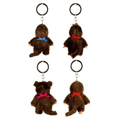4″ Monchhichi Keychain – Classic Boy, Red Bib Mascot – Authentic Plush Mascot