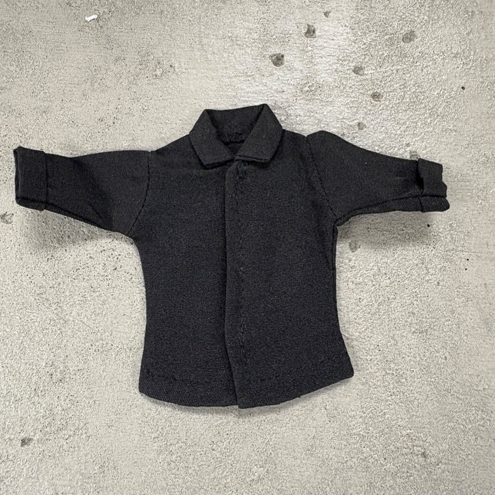 SU-RG-RSHT-BK: 1/12 Black Dress Shirt with roll-up sleeve for 6″ action figure