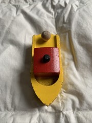 1992 Wooden Thomas & Friends Train 1st Edition Sodor Bay Tug Boat Black Stack