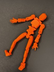 Fully Jointed Articulated Orange Humanoid Plastic Action Figure Collectible Toy