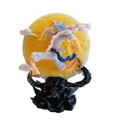 One Piece Monkey D. Luffy Gear 5 Figure with Moon Light Anime Statue Model 14cm