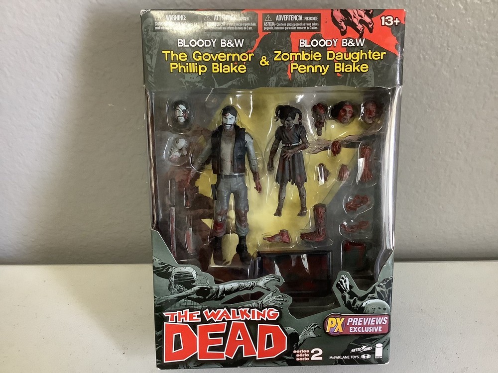 McFarlane Toys The Walking Dead Series 2 Bloody B&W Governor & Zombie Penny