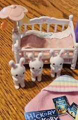 Zuru My Mini Baby(Awake Triplets)Series 1 w/Stroller, Bunny Chairs, Book & More!