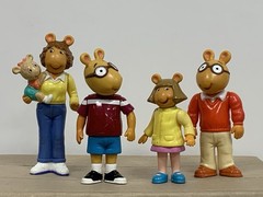 Vintage 1990’s PBS Kids Arthur Family Figurines 4pc Toy Figure Lot Marc Brown