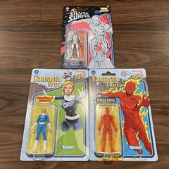 Marvel Legends Retro 3.75 Fantastic Four Invisible Woman Human Torch Silver Surf