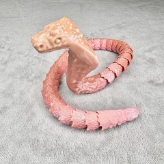 3D Printed Python Snake Pink 15” Kids Fun Toy