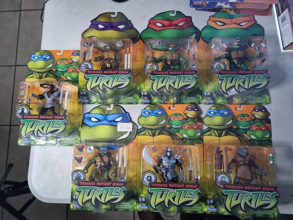 2002 Ninja Turtle Action Figures Complete Set 7 Carded Figures Fox Playmates