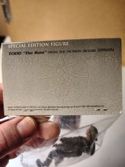 Todd McFarlane Spawn Special Edition Figure Todd The Bum NOS and promo Card