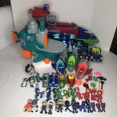 Just Play PJ Masks HUGE Set -Romeos Flying Lab Seeker Semi Truck Figures & More