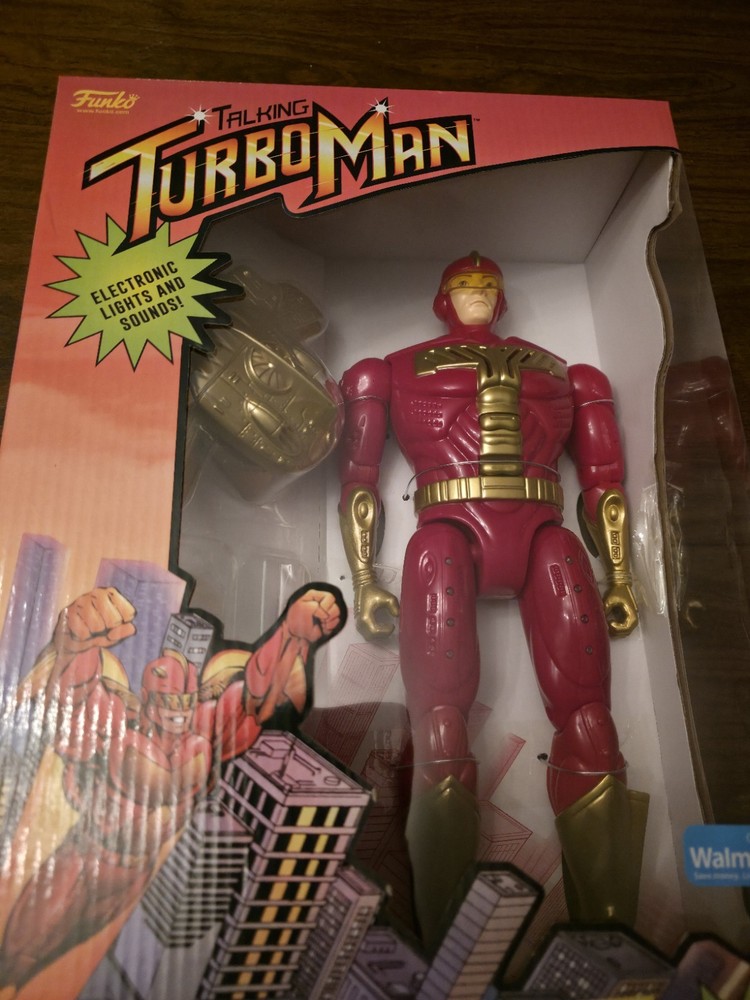 Funko TALKING TURBO MAN JINGLE ALL THE WAY Lights Sounds POSEABLE FIGURE NEW NIB