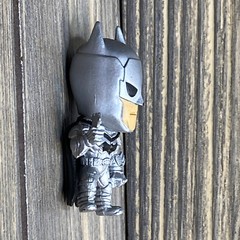 DC Comics Miniature Batman Silver Suit Helmet Black Cape 1.5”