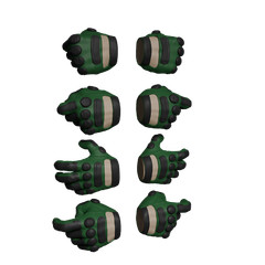 1/12 Scale Action Figure Hands: Biker Gloves (Unpainted)