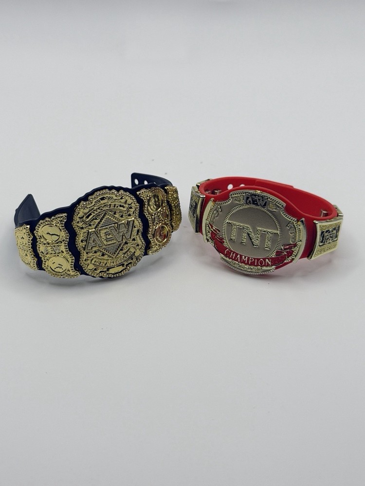AEW Wrestling Figure World Heavyweight & TNT Championship Accessory Lot
