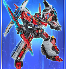 Metal Cardbot W HEAVY IRON + BLAION & BLUE COP W Grand Blue Leon Transform Robot