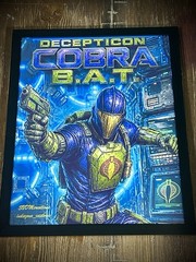Decepticon Cobra BAT Classified GI Joe Custom With Case And Framed MiniPoster