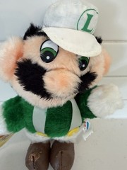Vintage 1988 Acme Nintendo Super Mario Bros. 9″ Luigi Plush Toy Doll With Tags