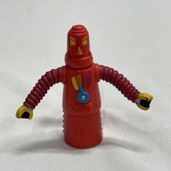 Vintage Unknown Red Hard PVC (Vinyl?) Robot Action Figure Posable Arms Retro