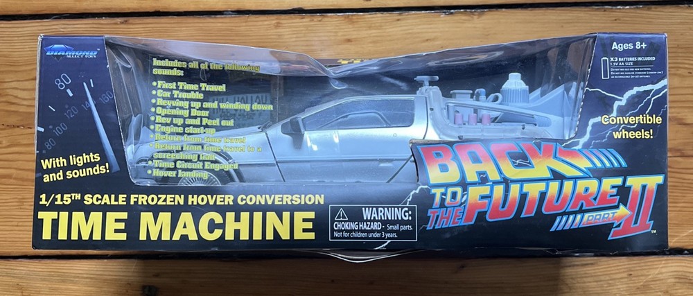 Back to the Future 2 Time Machine 1/15th Scale Frozen Hover DeLorean Brand New