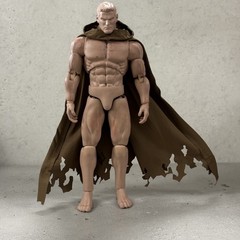 SU-EZHC-BRN: 1/12 wired battle damaged Hooded cape for 6″ figure – Olive