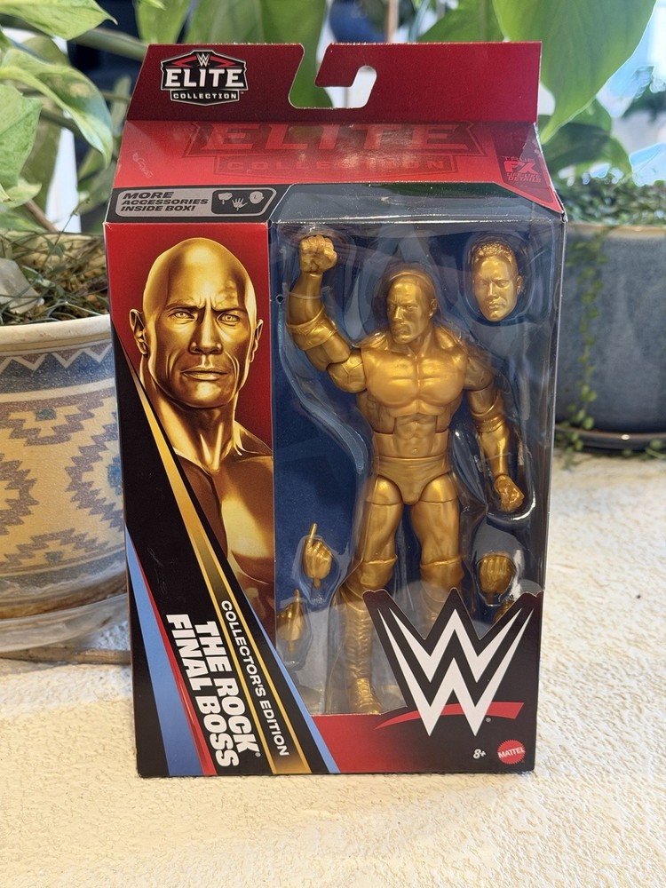 WWE Elite Collectors Edition The Rock Final Boss Gold Wrestling Action Figure