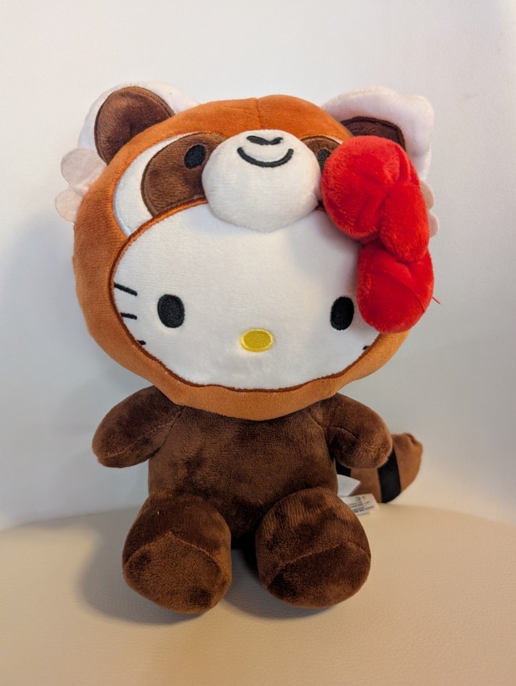 Hello Kitty plush Toy Dressed as Red Panda Bear 6 inch tall by Sanrio New