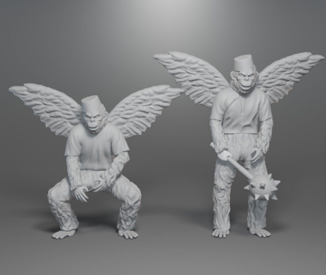 WINGED MONKEYS 3D printed 2 Figure Set 1:18 Scale Wizard of OZ