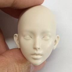 1:6 Unpainted South Korea Girl Head Sculpt Carved Model Toys