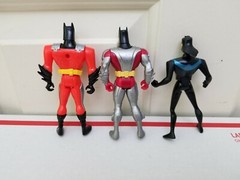 Lot of 3 Vintage Batman Action Figures Kenner Red Silver Animated Series TV