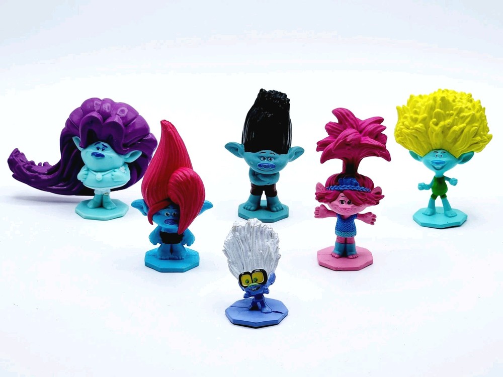 Trolls PVC Mini Figures DW 1.5″ – 2.5 Cake Toppers Lot Of 6