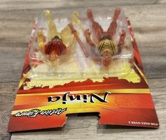 GREENBRIER ORANGE & YELLOW TRANSLUCENT NINJA ACTION FIGURES W/SWORDS – SEALED!!!
