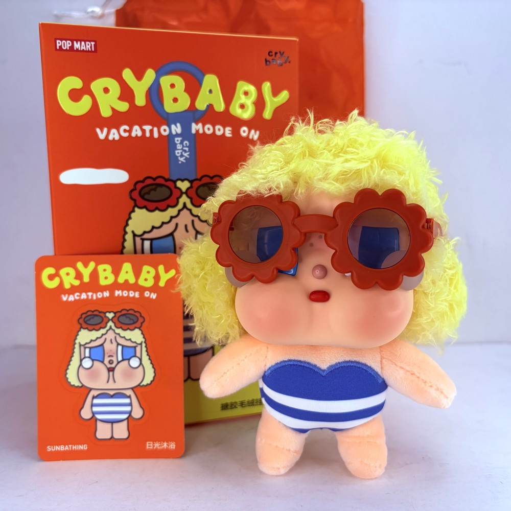 POP MART Crybaby Vacation Mode On Series Plush Figure Toy Dolls – Sunbathing
