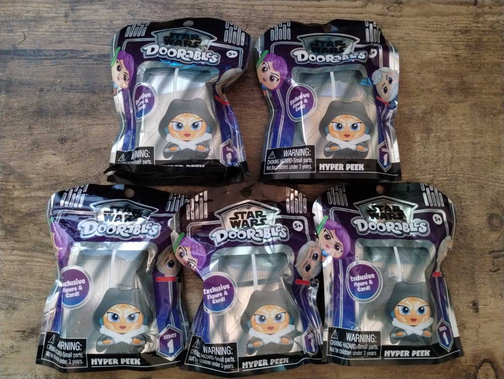 LOT 5x STAR WARS DOORABLES HYPER PEEK BLIND BAGS w/ CARD DISNEY AUTHENTIC