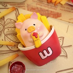 TOP Lulu The Piggy Blind Box – Burger Express Movable Series Figurines Toys