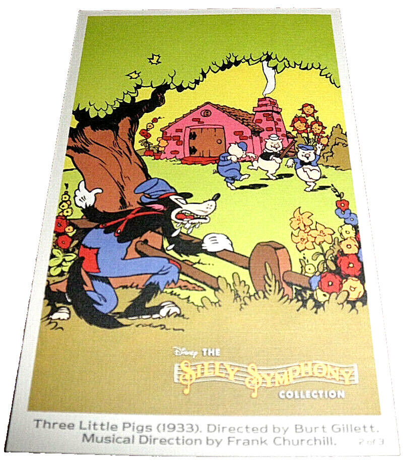 Disney D23 Expo Exclusive Record Emporium postcard Silly Symphony 3 Little Pigs