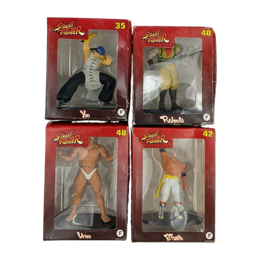 Fanhome Street Fighter Figures Lot Of 4 Yun 35 Urien 48 Rolento 40 El Fuerte 42B