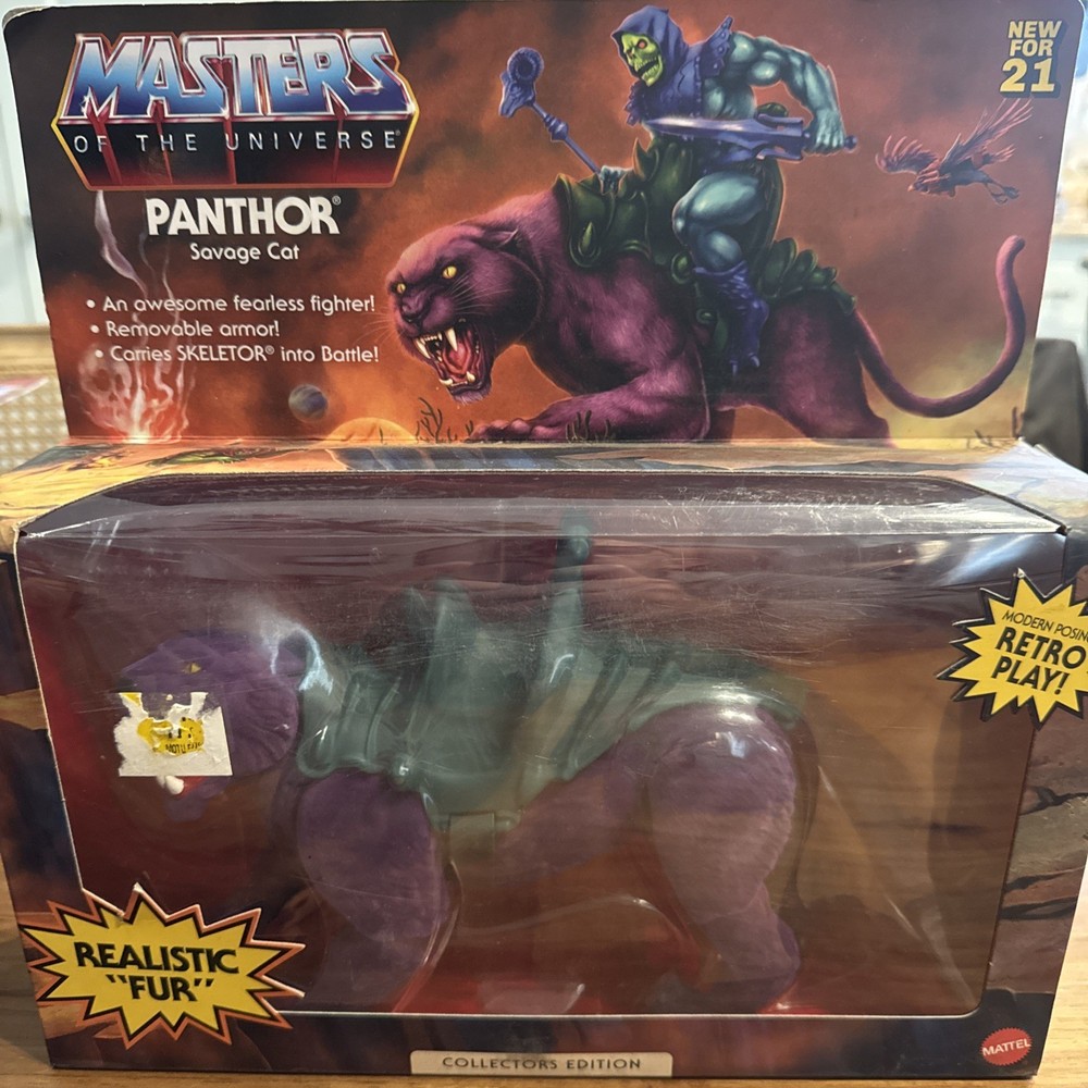 Masters Of The Universe MOTU Origins Flocked Panthor Walmart Exclusive Real Fur
